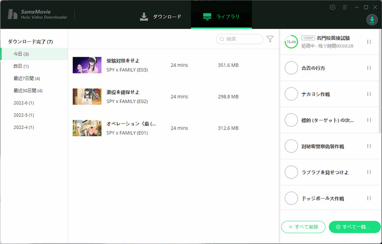 ダウンロードした動画を確認する